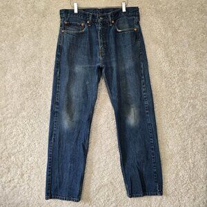Levi’s 505 Mens Straight Fit Jeans Size 34x32 (fits‎ 32x30) Medium Wash Denim